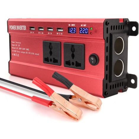 AOUGO 1200W intelligent LCD dual digital display, 4 USB interface, car home, outdoor, power outage, power generation, inverter power supply