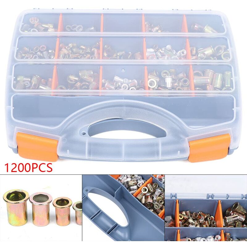 Senderpick - 1200pcs/set écrou rivet aveugle acier inoxydable acier aluminium écrou rivet M3 M4 M5 M6 M8 M10 M12