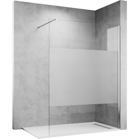 1200x2000mm Walk in Duschwand teilsatiniert Duschabtrennung 8mm ESG Nano Glas