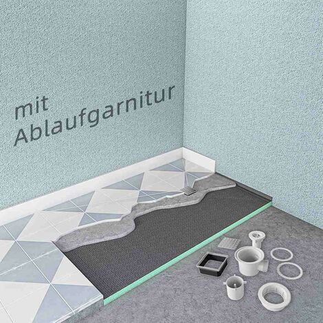 1200x800x40mm Mit Ablaufgarnitur Duschboard XPS Platten 40mm Duschtasse befliesbar bodeneben Duschelement