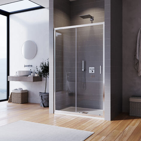 1200x900mm, 6mm Tempered Glass, Sliding Shower Door Modern Bathroom with SMC Tray + Waste Trap