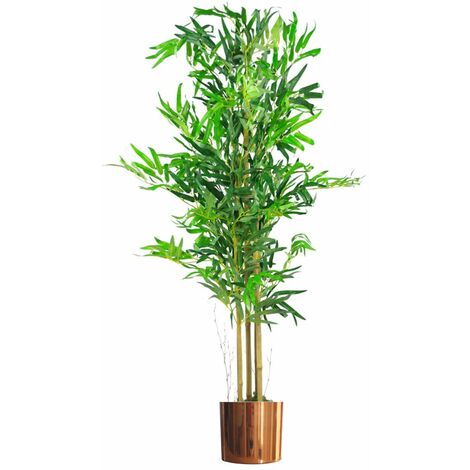 120cm (4ft) Realistic Artificial Bamboo Plants Trees with Copper Metal Planter