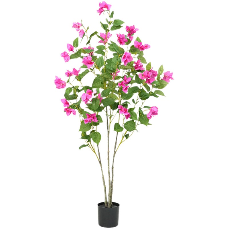 Lunsy - 120cm arbre artificiel avec de vraies feuilles de plantes vertes bougainvilliers pour la photographie Studio atmosphère décoration