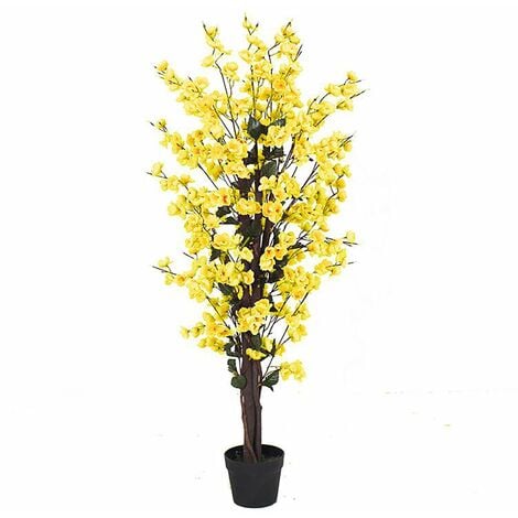 120cm Artificial Yellow Blossom Tree