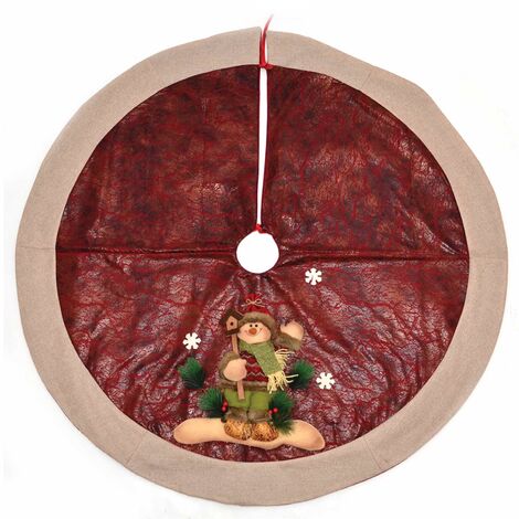 120cm Christmas Tree Skirt Base Cover with 3D style Xmas Tree Decorations
