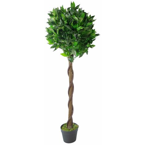 120cm Leaf Design UK Artificial Realistic Bay Laurel Topiary Ball Tree