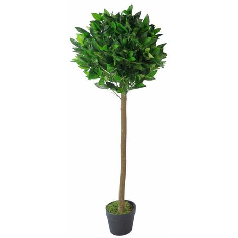 120cm Leaf Design UK Artificial Realistic Bay Laurel Topiary Ball Tree