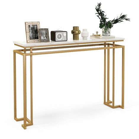 120cm Long Narrow Hallway Console Table Modern Entryway Table Faux Marble Table