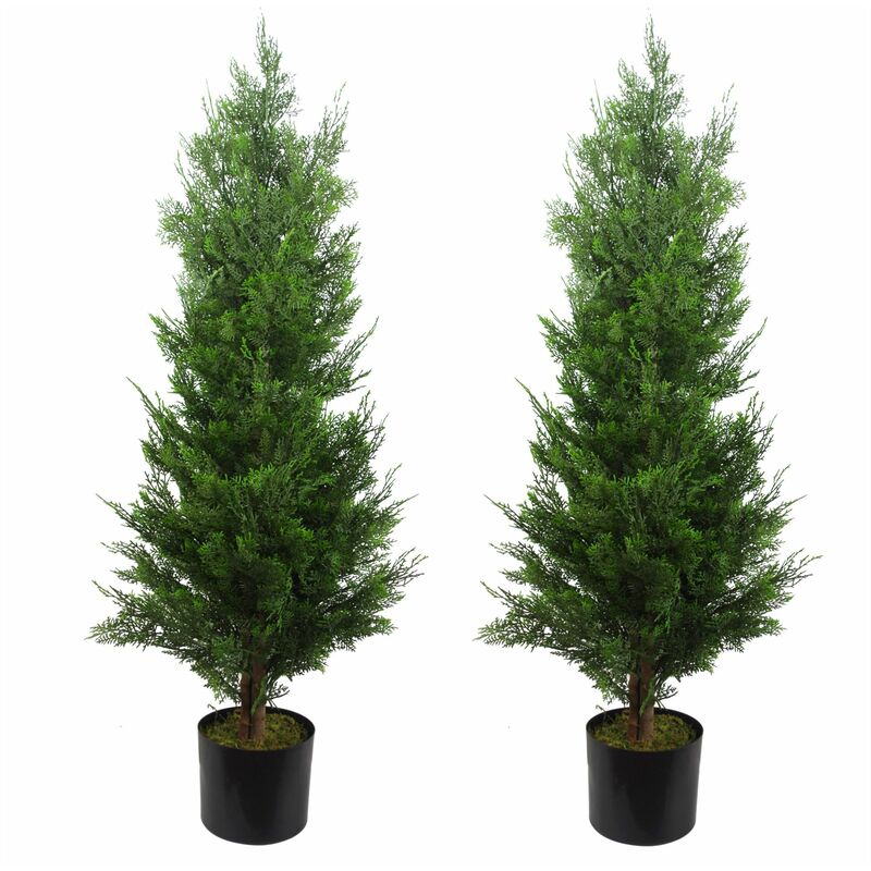 Leaf - 120cm Pair of Artificial Cypress Topiary