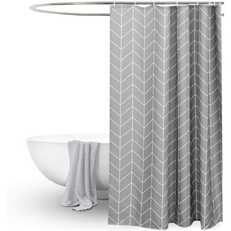 120cm x 200cm Gray Geometric Stylish Shower curtain, 100% Waterproof PEVA anti-mold Decorative Shower Curtains with hooks for Shower Stall, Bathtubs