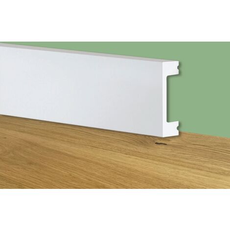 120ml bancale di Battiscopa SQUADRATO BIANCO Passacavo 50x20x2000mm in POLIMERI
