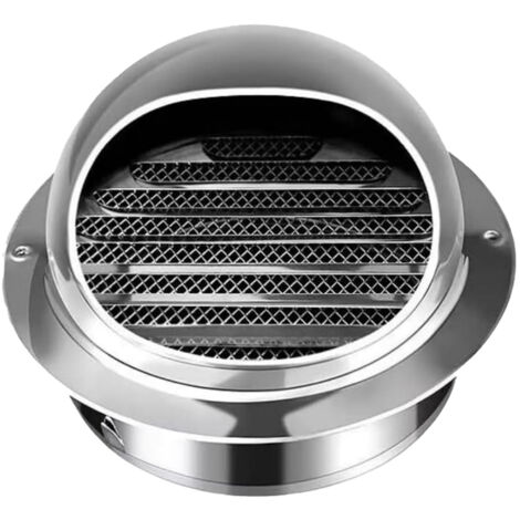 120mm Grille d'Aération Ronde Grille Ventilation Hotte, Bouchon Rond en Acier Inoxydable 304 Avec/Maille