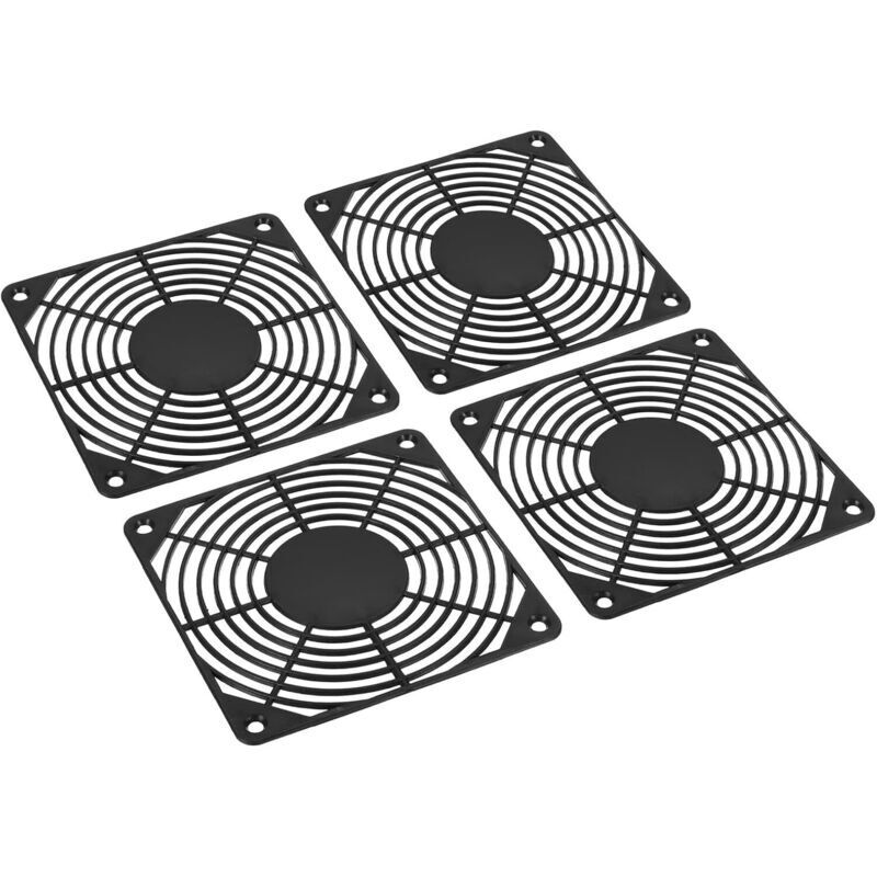 120mm Ventilateur Filtre, 4 Paquet ABS Plastique Ventilateur Grille Protection Garde pour Ventilateur Protectif Couverture Bricolage, Noir