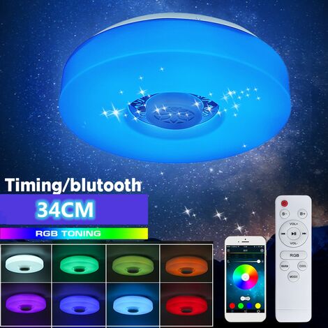 KINGSO 120W 34cm bluetooth LED Musik Deckenleuchte Lautsprecher Dimmbar Deckenlampe Kit 34CM