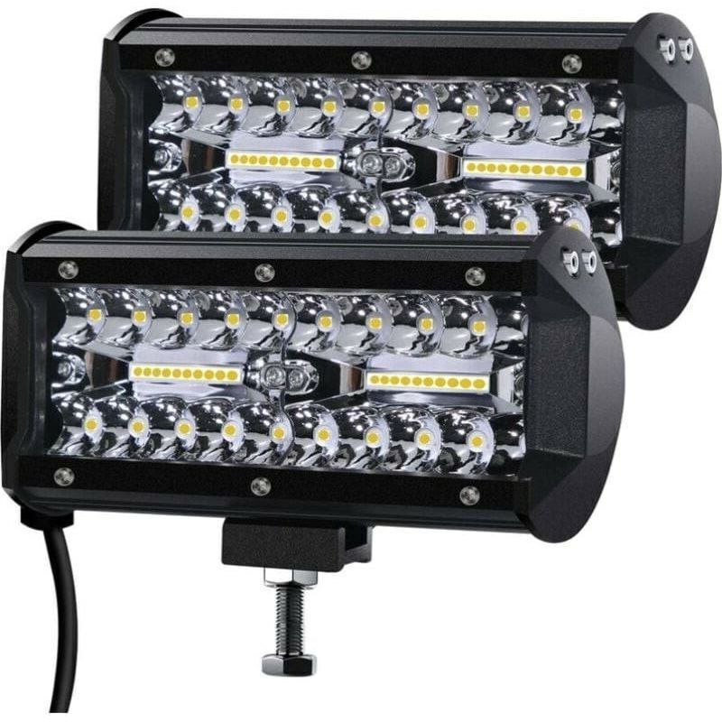 120W Phares de Travail LED , 2V 400W 7'' Projecteur LED Voiture 12v Etanche IP67 Spot Flood Feux Antibrouillard LED 27,000lm Feux de Travail pour