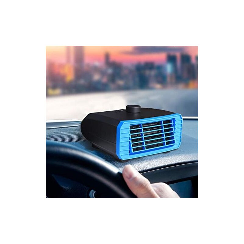 120W Portable Car Heater Defroster 12V Car Heater Cooling Fan Window Demister, Bleu