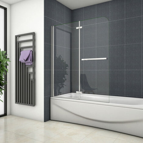 120x140cm Badewannenaufsatz 2 tlg.Faltwand 6mm NANOGlas Duschabtrennung Duschwand Glaswand