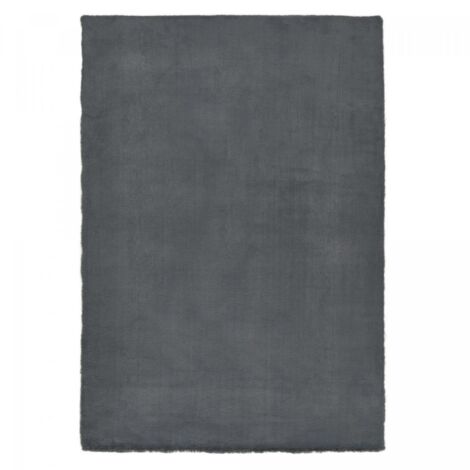 Tapis salon IMPNUM 8 Noir 120x160 Lavable 30° en polyester doux et soyeux