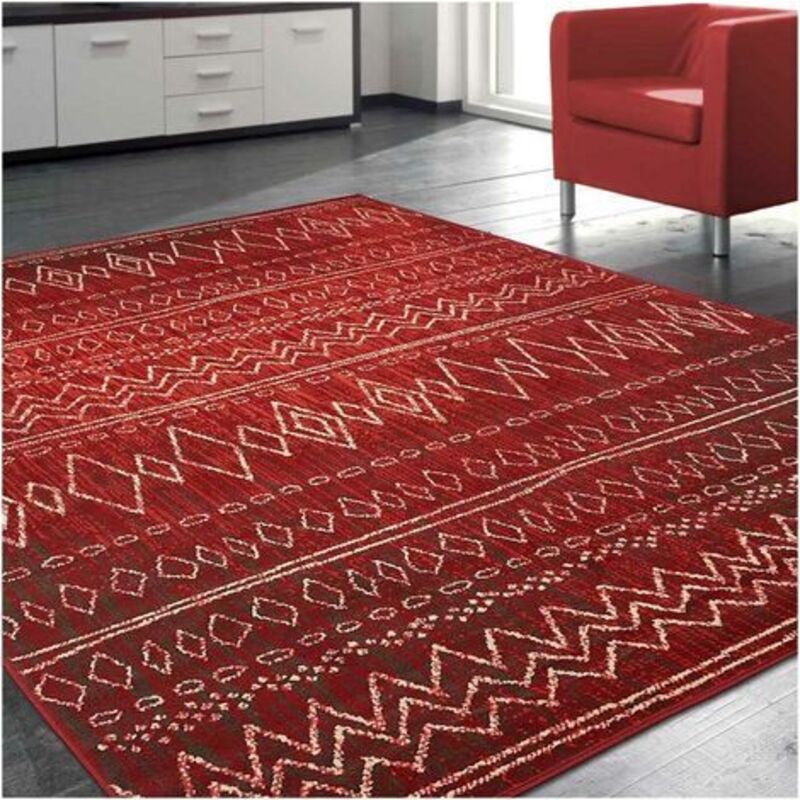 Unamourdetapis - Tapis berbère motifs tribaux 160x225 rouge AF1 berbi