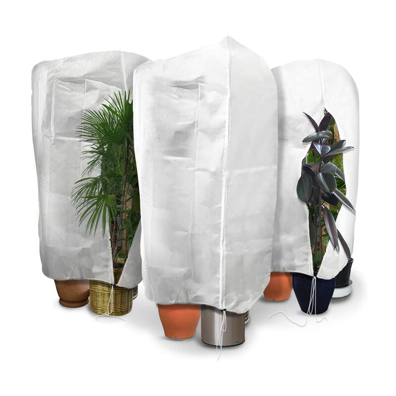 120x180 cm lot de 3 sacs de couverture phytosanitaire hivernale en polypropylène avec cordon et fermeture éclair réutilisables, adaptés pour