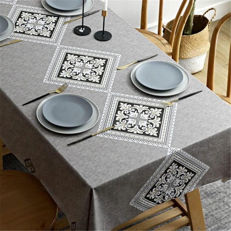 Serbia - 120x180cm Nappe de Table Rectangulaire pvc Imperméable Anti-Taches Entretien Facile Nappes De Vinyle Moderne Décor, pour Table à Manger