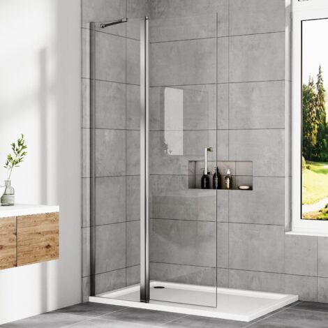 120x185cm Walk in Dusche Walk in Duschwand Pendeltüren Dusche Duschtrennwand 6mm ESG-Sicherheitsglas mit Nano Beschichtung
