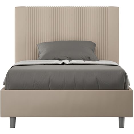 120x190 französisches Bett aus Kunstleder 120x190 Goya P  Farbe: Beige - Version: Mit Behälter
