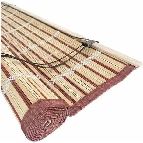 120x250Hcm - Tapparella in midollino con corda e bordo in cotone - Tenda da sole