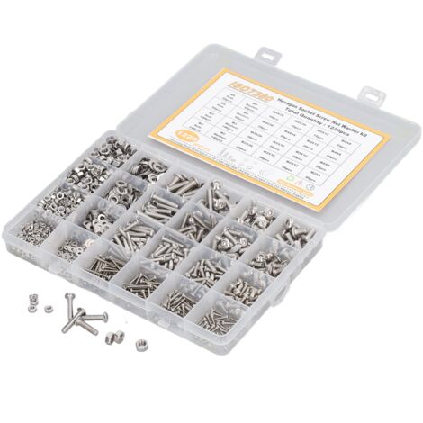1220 Pièces Kit Boulons Écrous Rondelles Acier Inoxydable 304 M2 M3 M4 M5 Résistance à l'Usure