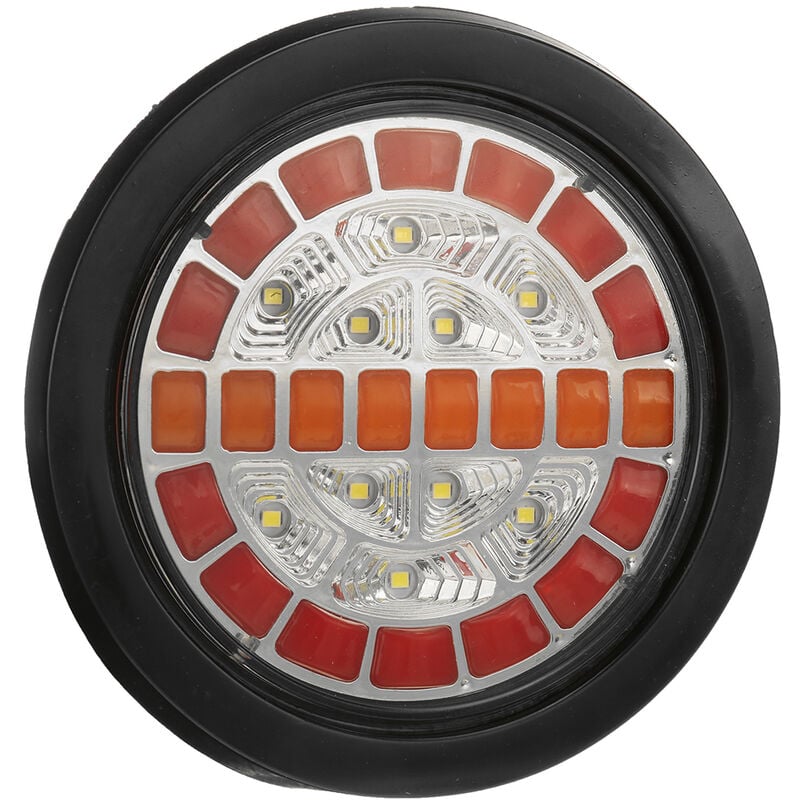 12/24V 32 LED Brake Stop Light Waterproof Round Rear Reverse Lamp Light Car Truck RV Trailer Tail Lights Turn Signal Lamp LBTN