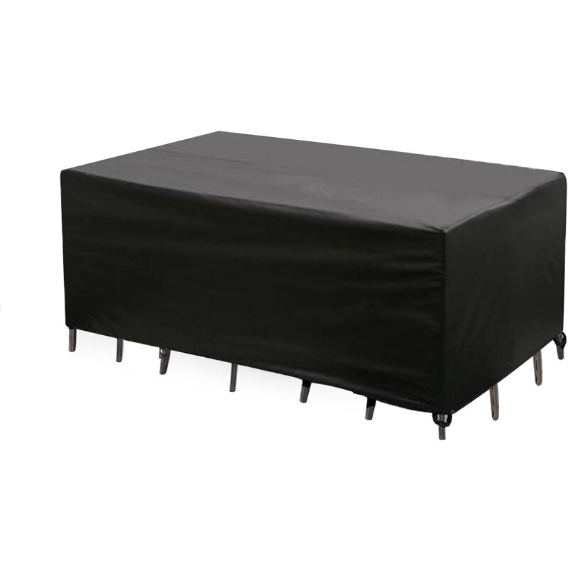 123X61X72 Cm Noir Durable AntiPoussiere équipé Noir Tréteau Table Couverture Meubles De Jardin Couvertures Etanches