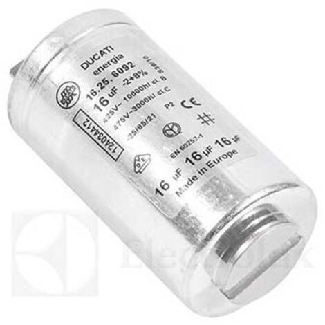 1240344125 Condensateur 16µF d'origine pour sèche linge AEG, ARTHUR MARTIN, ELECTROLUX