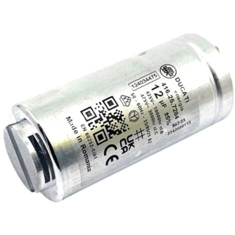 1240344752 Condensateur de moteur 12µF d'origine pour sèche linge AEG, ARTHUR MARTIN, ELECTROLUX