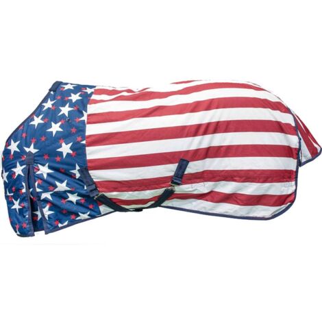 125 cm, America usa flag: Coperta impermeabile da paddock colori USA traspirante imbottita 300g modello Niagara