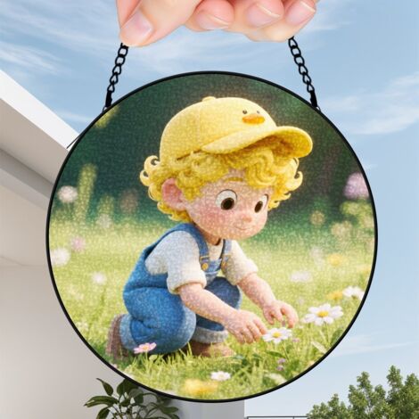 12,5 cm Attrape-soleil fleurs papillons oiseaux en verre coloré, décoration murale, cadeau maman