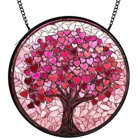 12,5 cm Attrape-soleil fleurs papillons oiseaux en verre coloré, panneau mur décoratif, cadeau femme