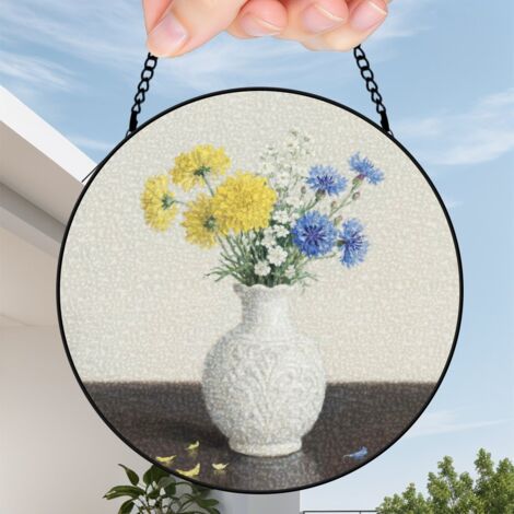 12,5 cm Attrape-soleil fleurs sauvages coucher de soleil suspendu, décoration maison, cadeau femme