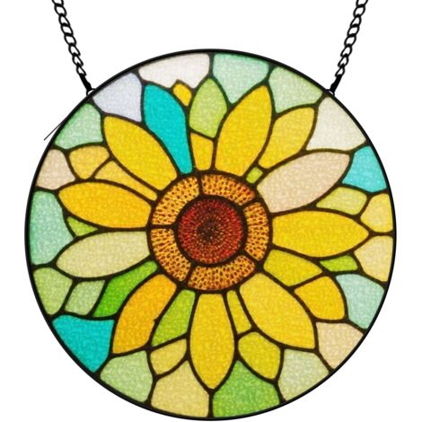 12,5 cm Attrape-soleil fleurs sauvages coucher de soleil suspendu, panneau décoratif, cadeau femme