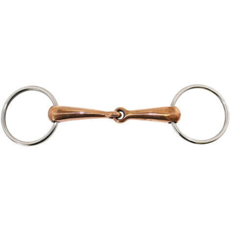 12,5 cm: Filetto ad anelli in acciaio inox e imboccatura in rame pieno 20 mm