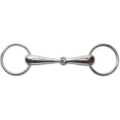 12,5 cm: Filetto ad anelli snodato in inox vuoto 22 mm