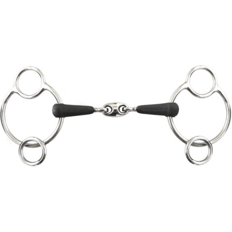 12,5 cm: Filetto pessoa in gomma e acciaio inox con tre anelli 16 mm