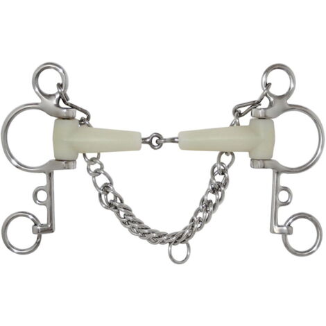 12,5 cm: Morso pelham in acciaio inox 20 mm snodato con barbozzale aromatizzato alla mela