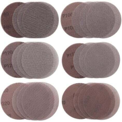 125 mm, 30 Stück, Holz – 30 Stück 125-mm-Schleifscheiben mit Siebgewebe, Schleifgitter, Körnung P80/P100/P120/P150/P320/P600, Schleifscheiben, Schleifpapier für staubfreies Holzschleifen