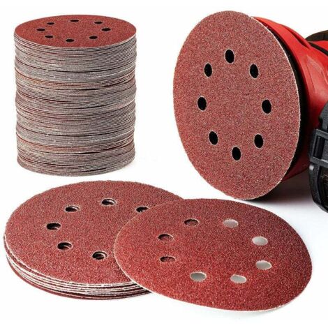 125 mm 60 80 100 120 240 Dischi abrasivi Forma rotonda Foglio per lucidatura 8 fori Forma rotonda (100 cps)