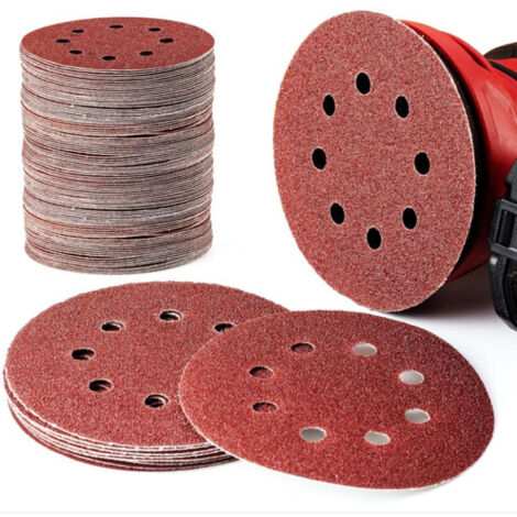 125 mm 60 80 100 120 240 Schleifscheiben, runde Form, Blattpolieren, 8 Löcher, runde Form (100 cps)