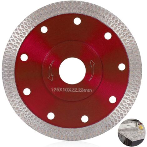 125 mm Diamanttrennscheibe für feines Nass- und Trockenschneiden, professionelle Diamant-Trennscheibe für Fliesen, Granit, Keramik, Marmor, Kalkstein, Fliesen, Holz (125 mm rot)