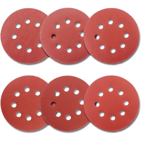 125 mm Klett-Schleifscheiben für Exzenterschleifer, verschiedene Schleifpapiere 1000/800/600/400/320/240, zum Schleifen von Holz und Kunststoff in der Automobilindustrie, 60 Stück