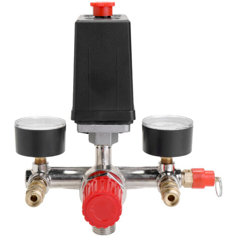 125 PSI (12 bar) kleiner Luftkompressor-Druckschalter mit einstellbarem Druckregler und Instrumentenventil