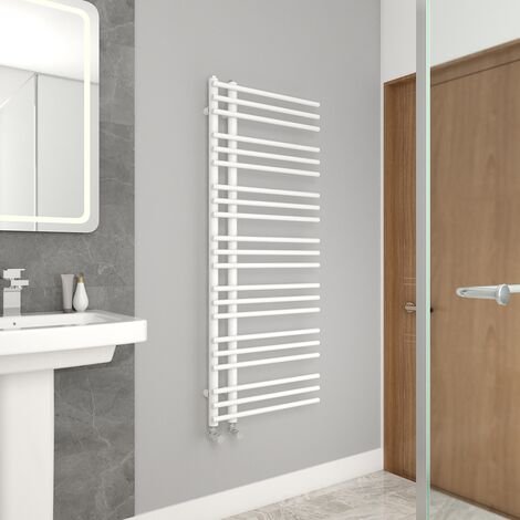 1250x500mm Designer Bathroom Heated Towel Rail Radiator White