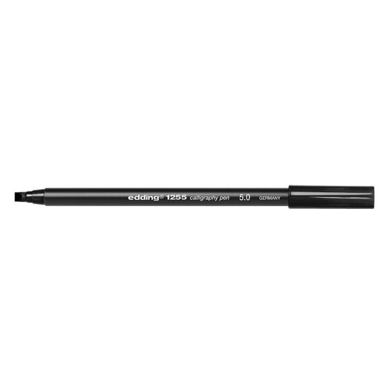 Edding - 1255 Calligraphy Pen 5.0mm Line Black (Pack 10) - Black